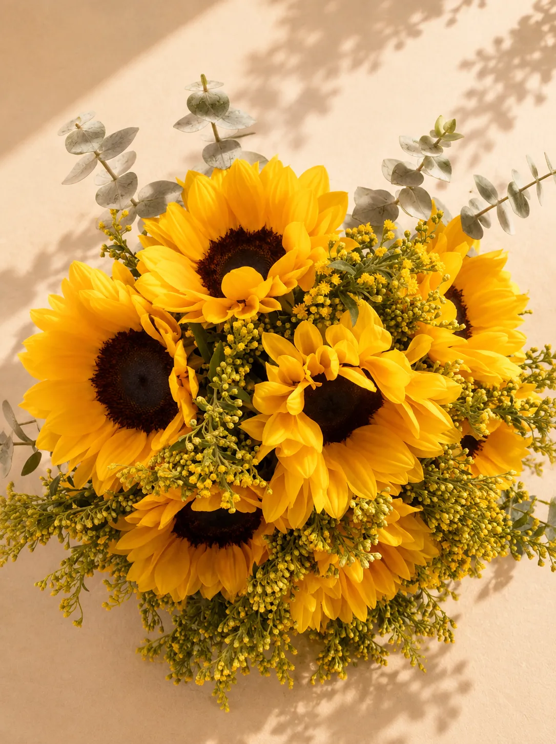 Ramo de novia con girasoles